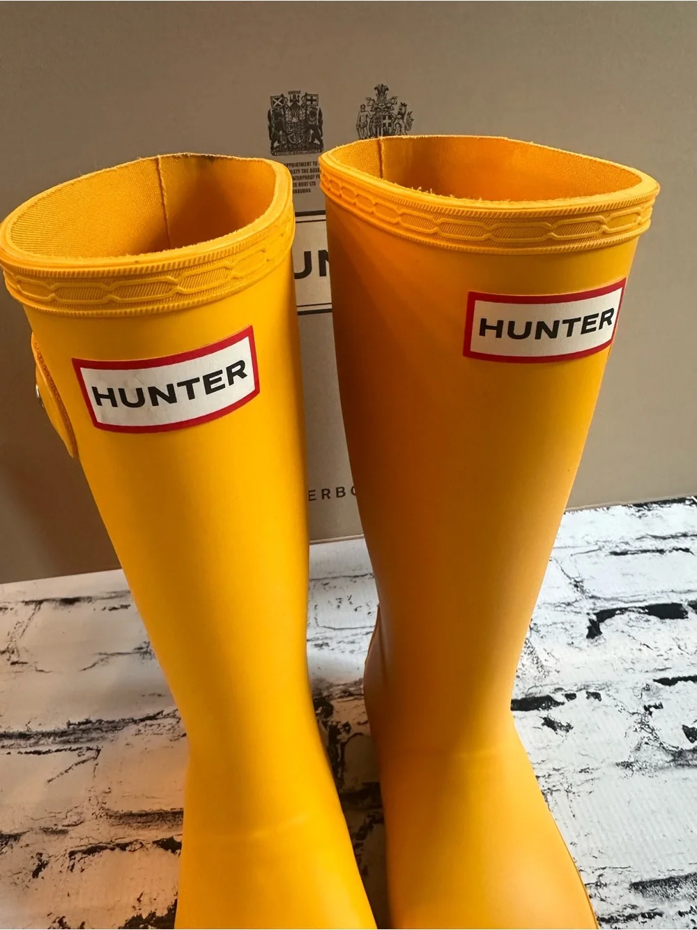 Hunter Original Kids Yellow Waterproof Rain Boots US 1B/2G EU 32